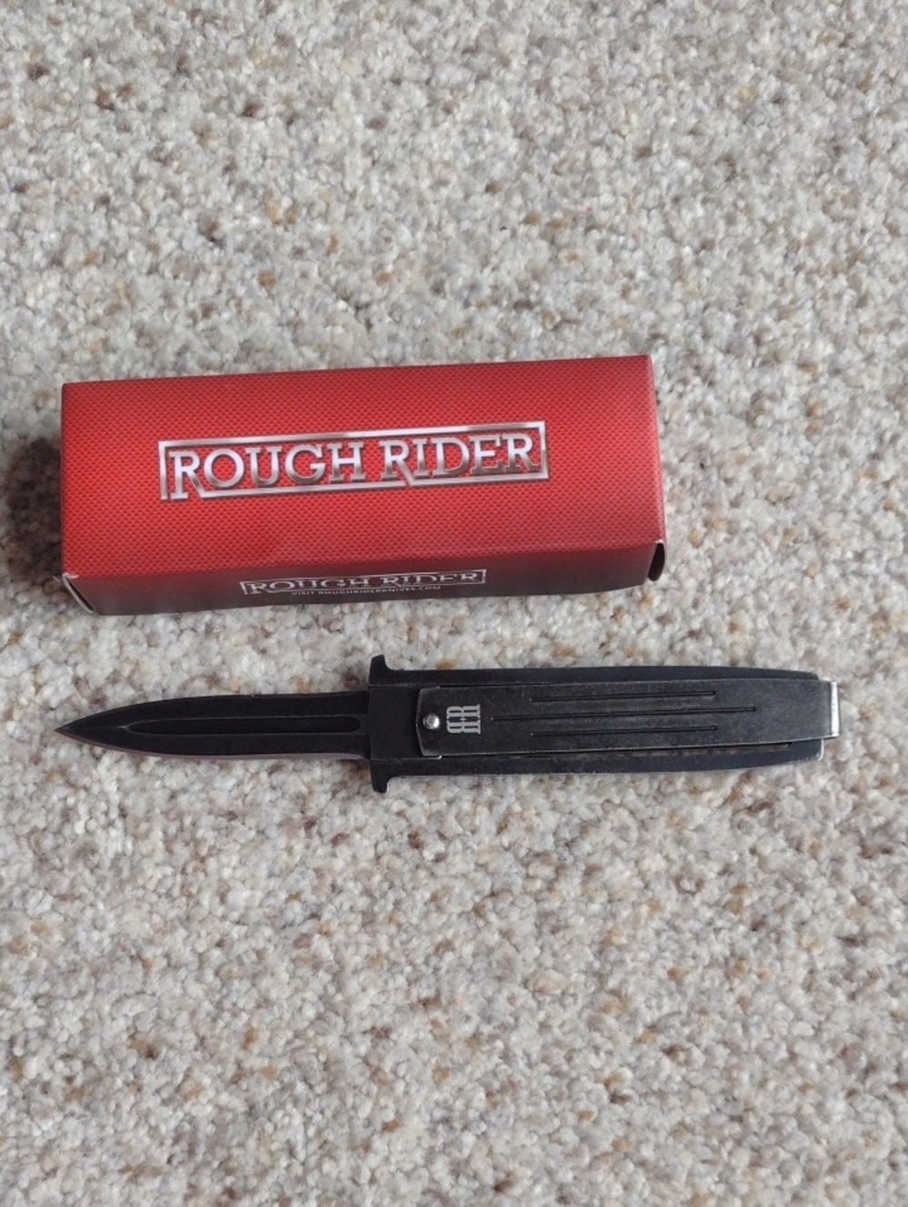 Rough Rider Black Out-the-Front OTF Knife